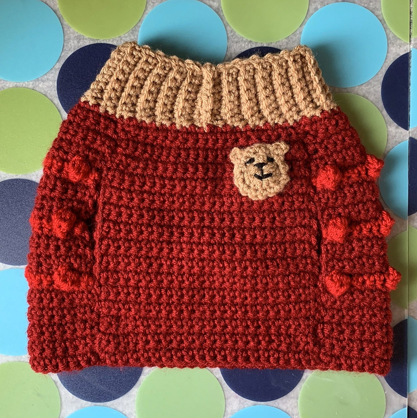 Size M - Teddy Bear Badge Dog Sweater Vest - Boo Boo Bear