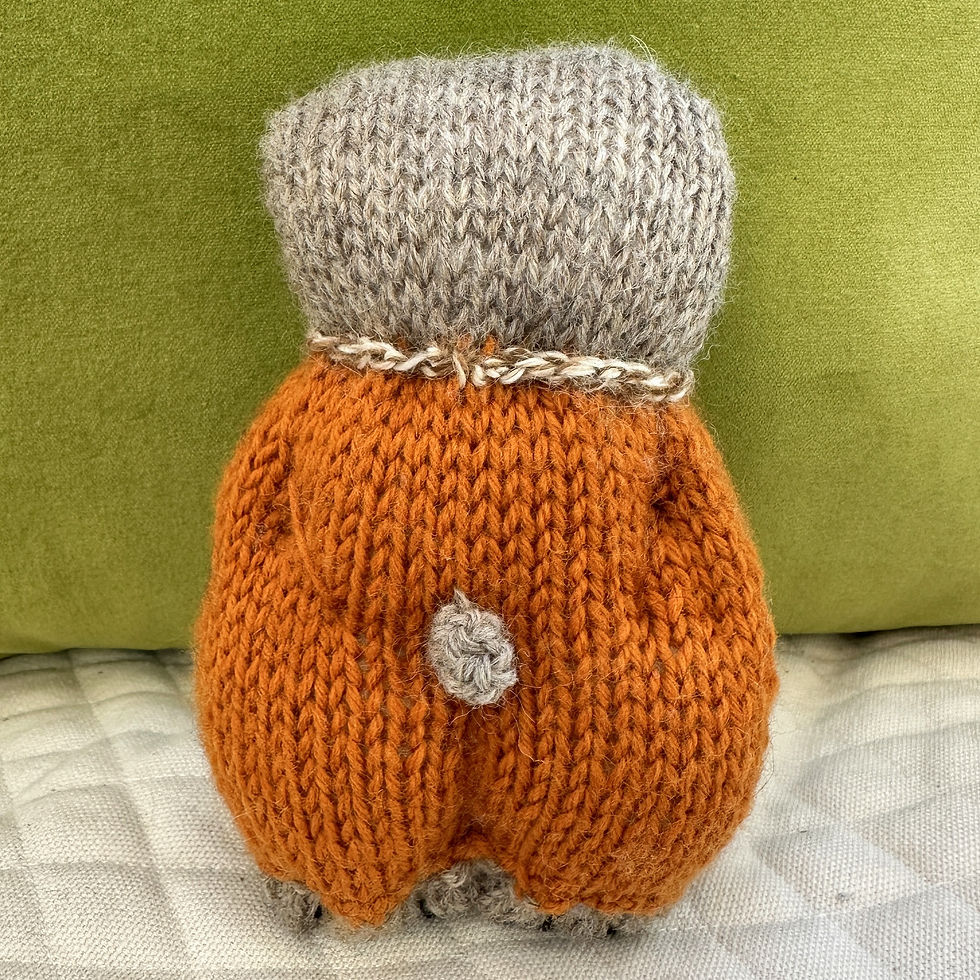 Thumbnail: Pug Woolie ~ Knitted Art Doll - Nutmeg