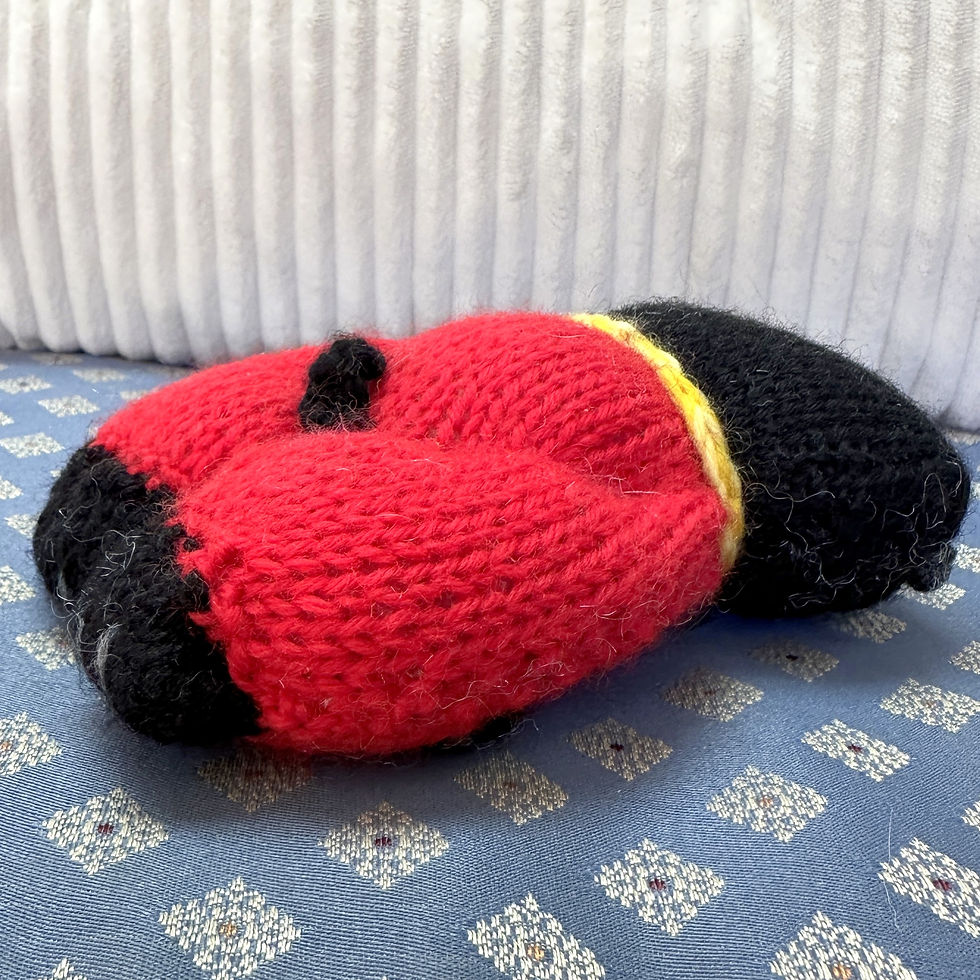 Thumbnail: Pug Woolie ~ Knitted Art Doll - Spaghetti Sauce