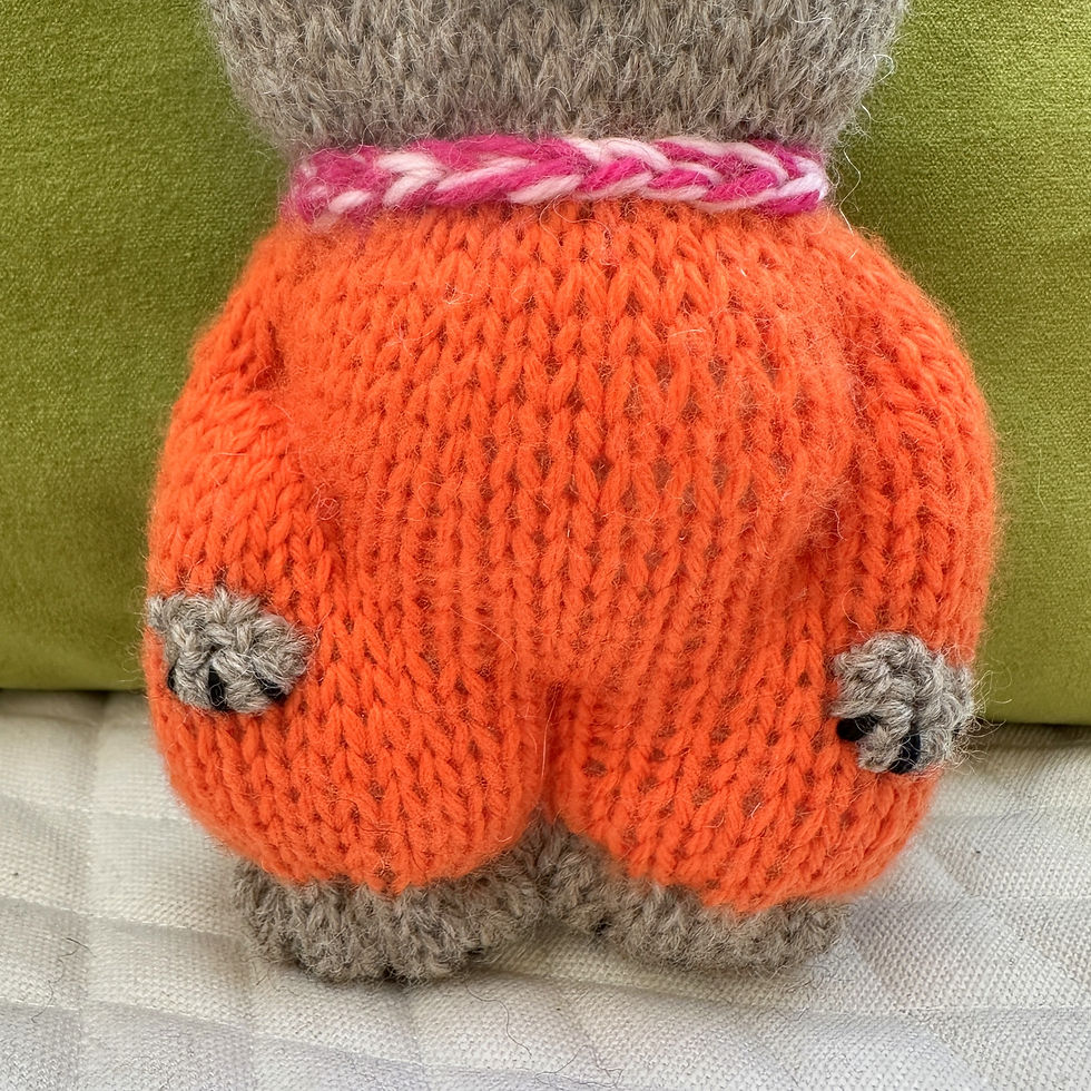 Thumbnail: Pug Woolie ~ Knitted Art Doll - Orange Sherbet