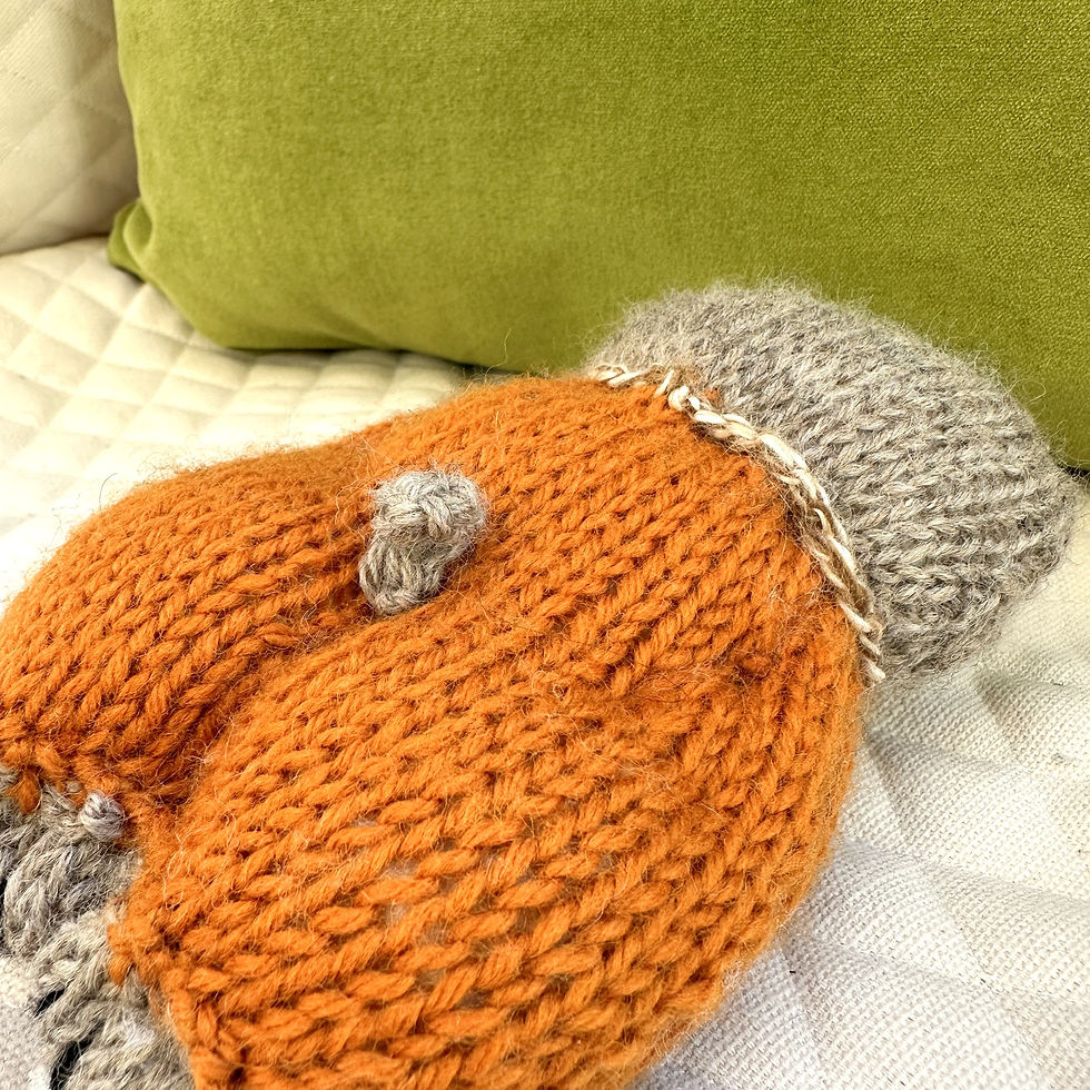 Thumbnail: Pug Woolie ~ Knitted Art Doll - Nutmeg