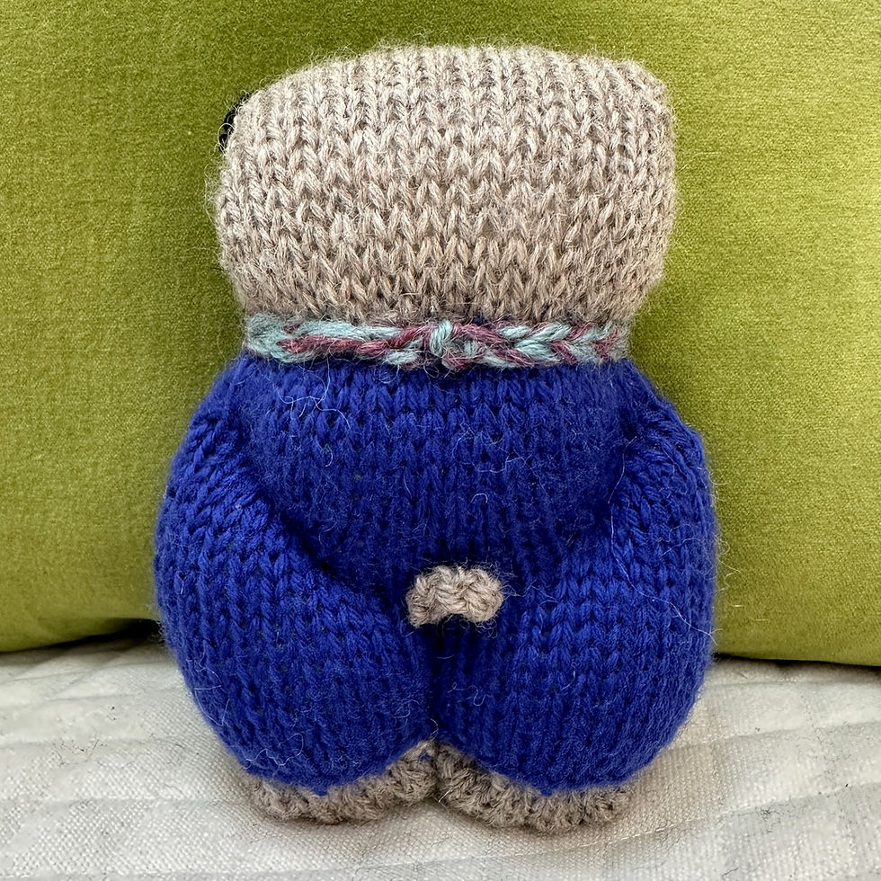 Thumbnail: Pug Woolie ~ Knitted Art Doll - Blueberry Pie