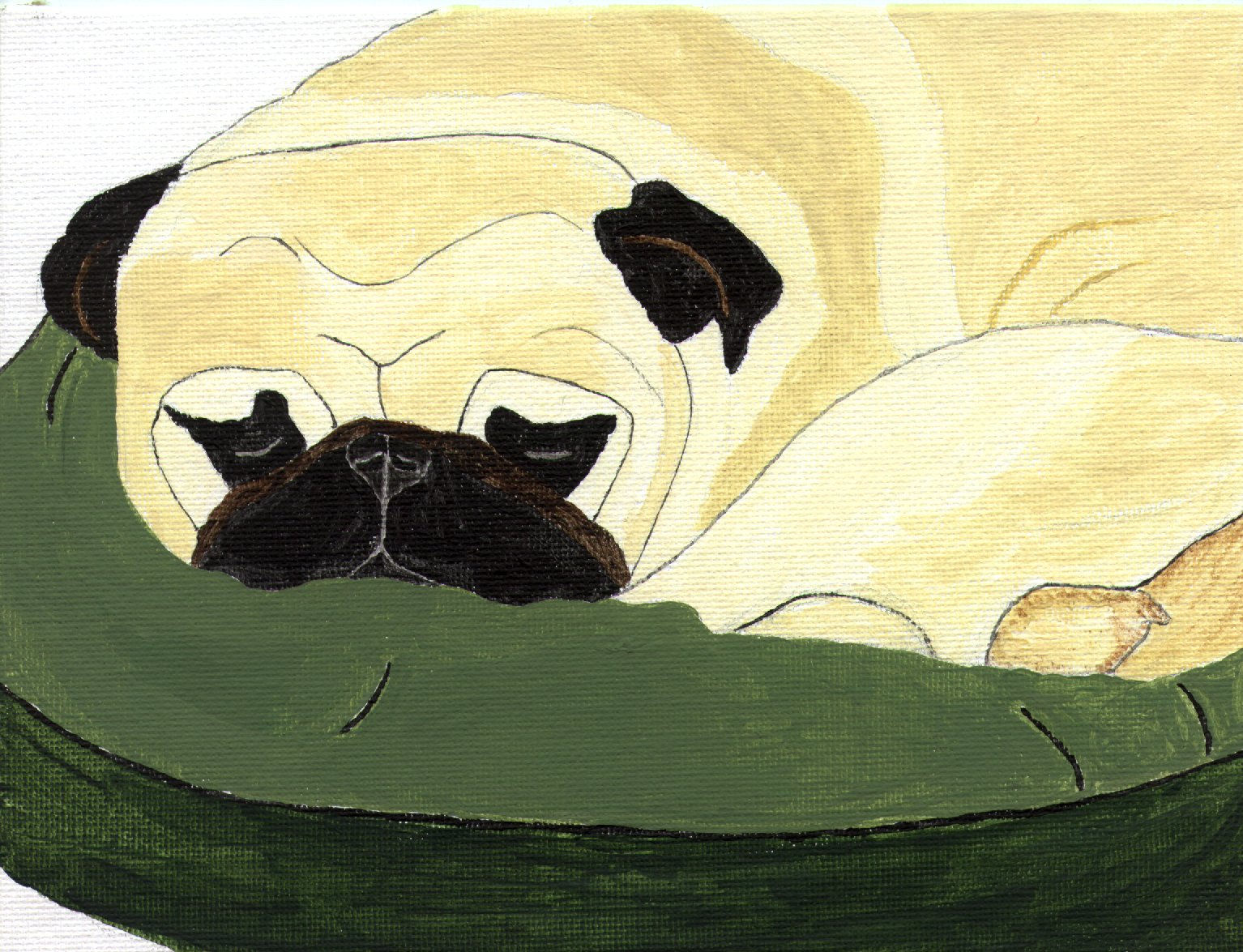 Pug Note Cards - Napping Fawn Pug - Pack of 10
