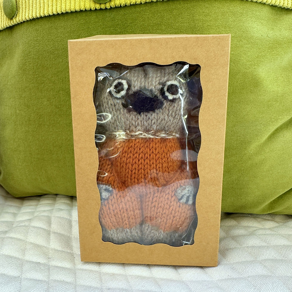Thumbnail: Pug Woolie ~ Knitted Art Doll - Nutmeg