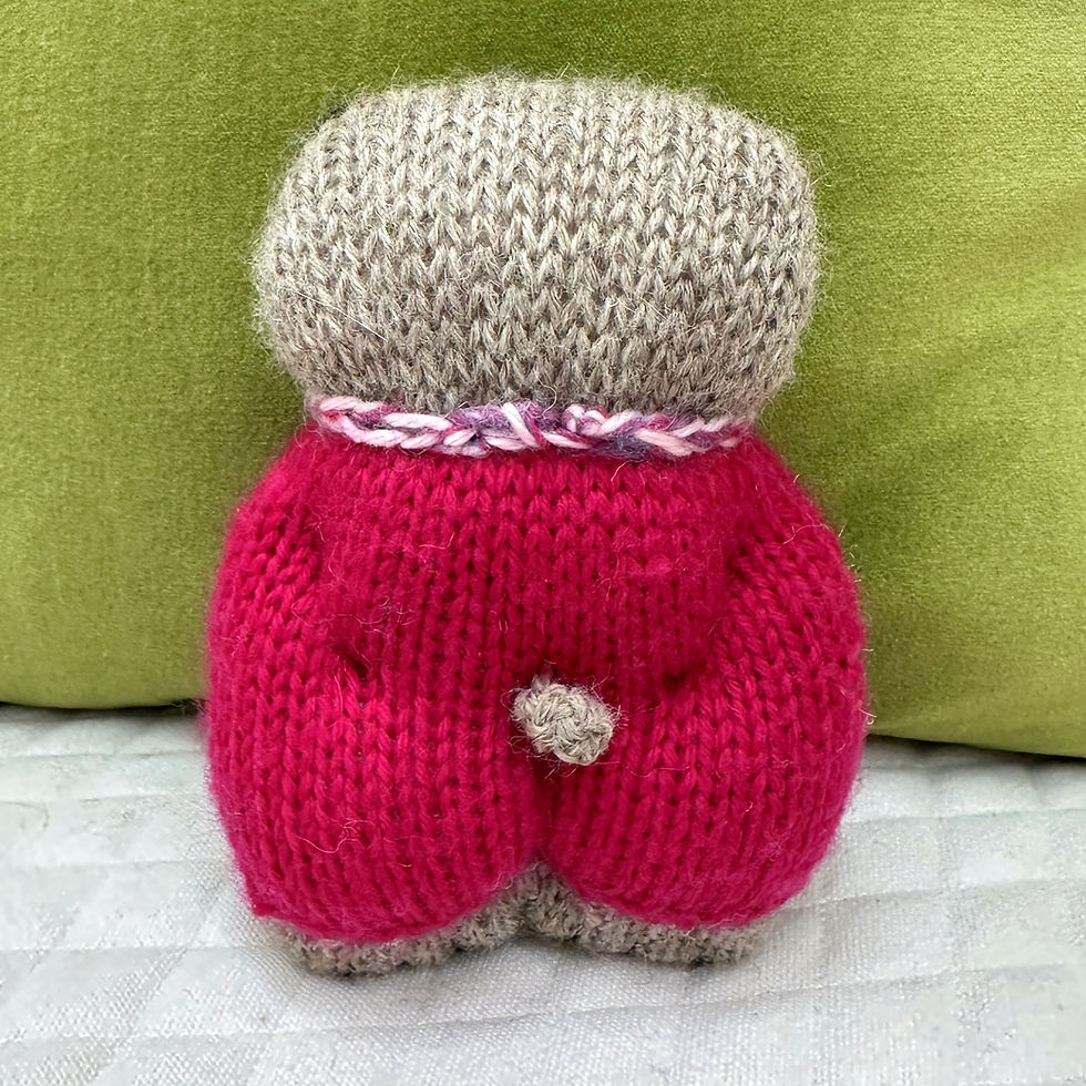 Thumbnail: Pug Woolie ~ Knitted Art Doll - Radishes
