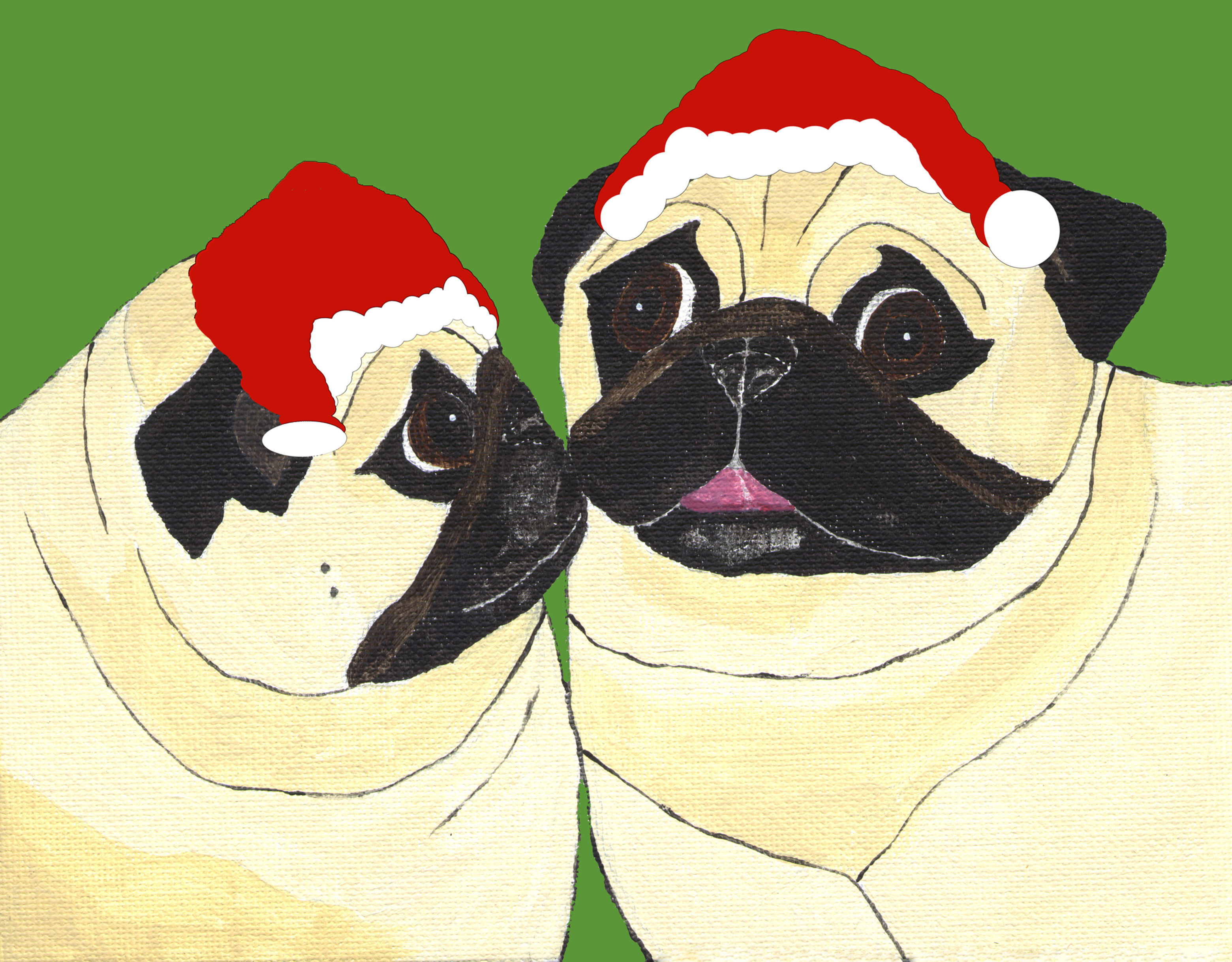 Holiday Pug Note Cards - Pug Talk  - Pack of 10