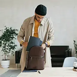 Everyday clothing care casual sweater jacket and trousers for busy professional packing backpack at CleanMeNow alterations and dry cleaning in Draper Utah and Salt Lake City, Utah