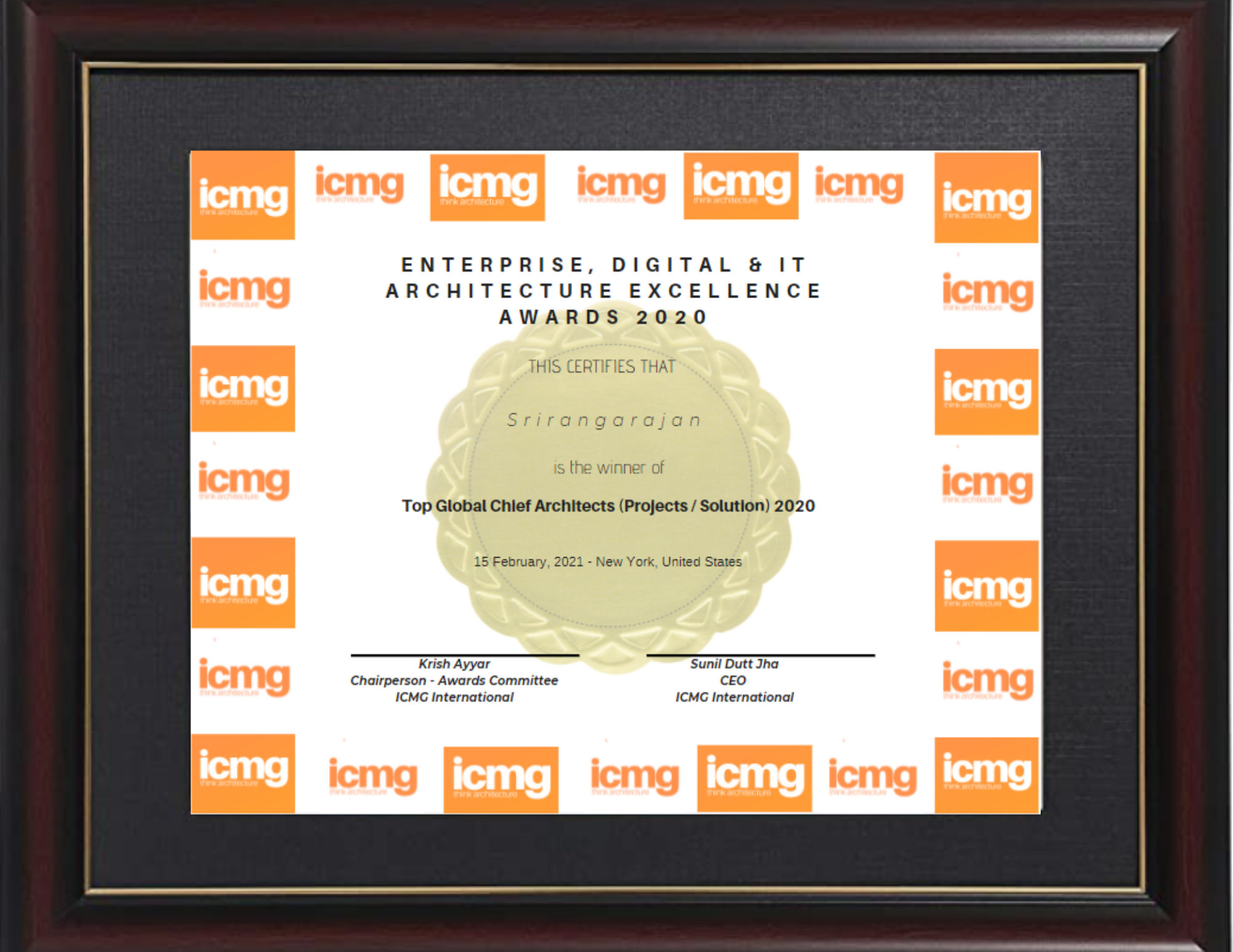 Personalized Wooden Framed Certificate