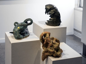 The Abuses, Low fire white eathenware, steel, 12" x 30" x 30"
