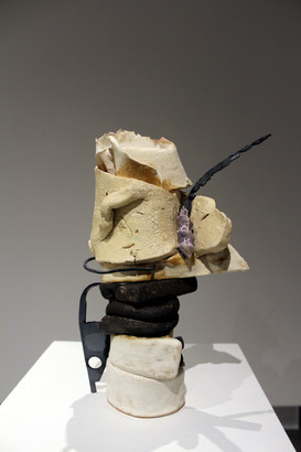 Beauty, Low fire white earthenware, steel, 13" x 6" x 12"