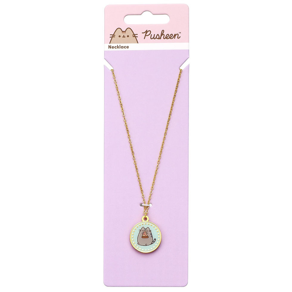 Thumbnail: Pusheen the Cat Pizza Necklace - Gold