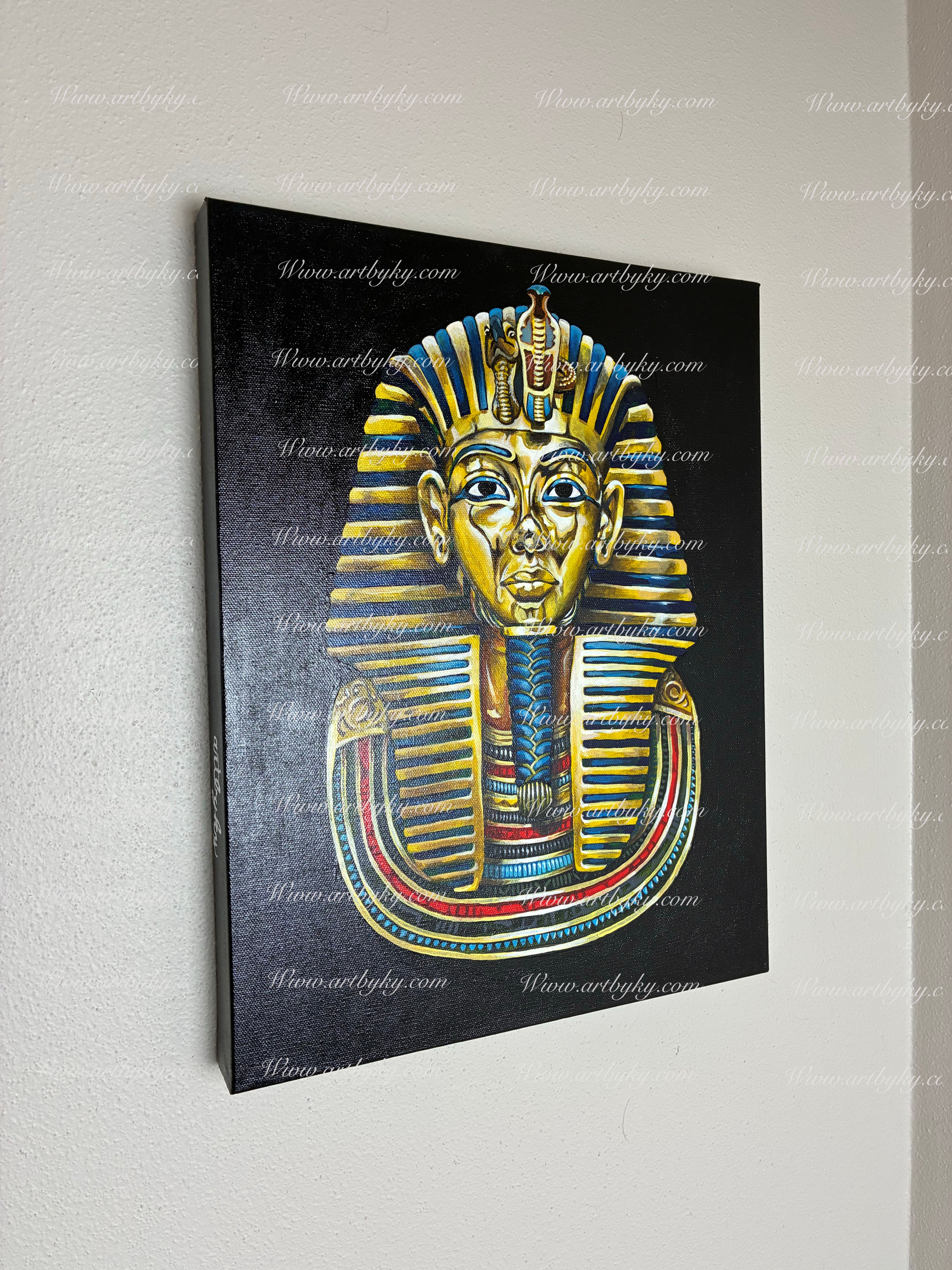 "King Tutankhamun" - Original Painting - 18"x14"