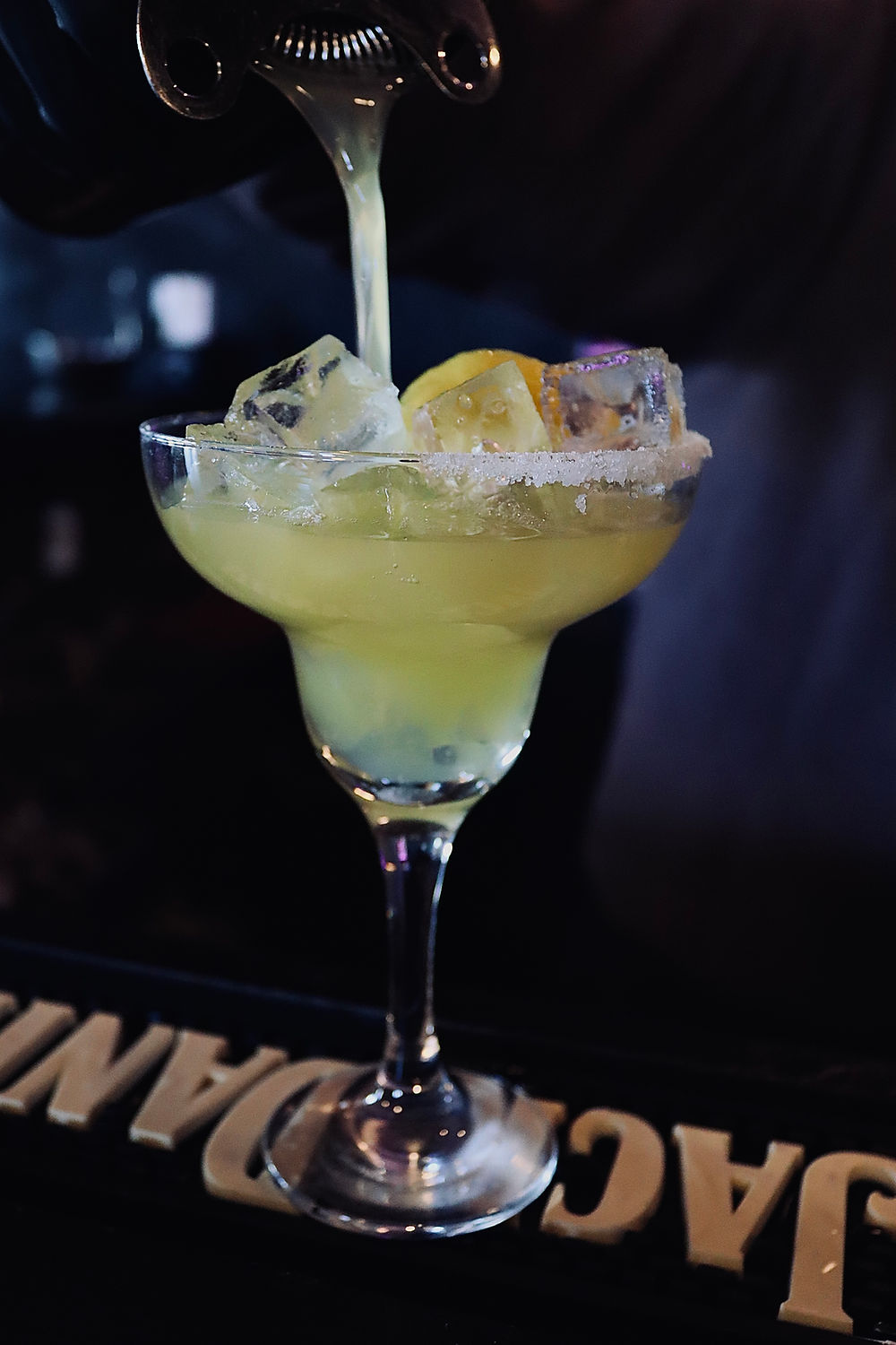 Handcrafted margarita cocktail at The Red Stag Restaurant bar