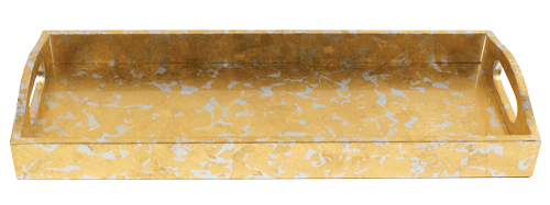 Gold and Silver Leaf Lacquer Bar Tray