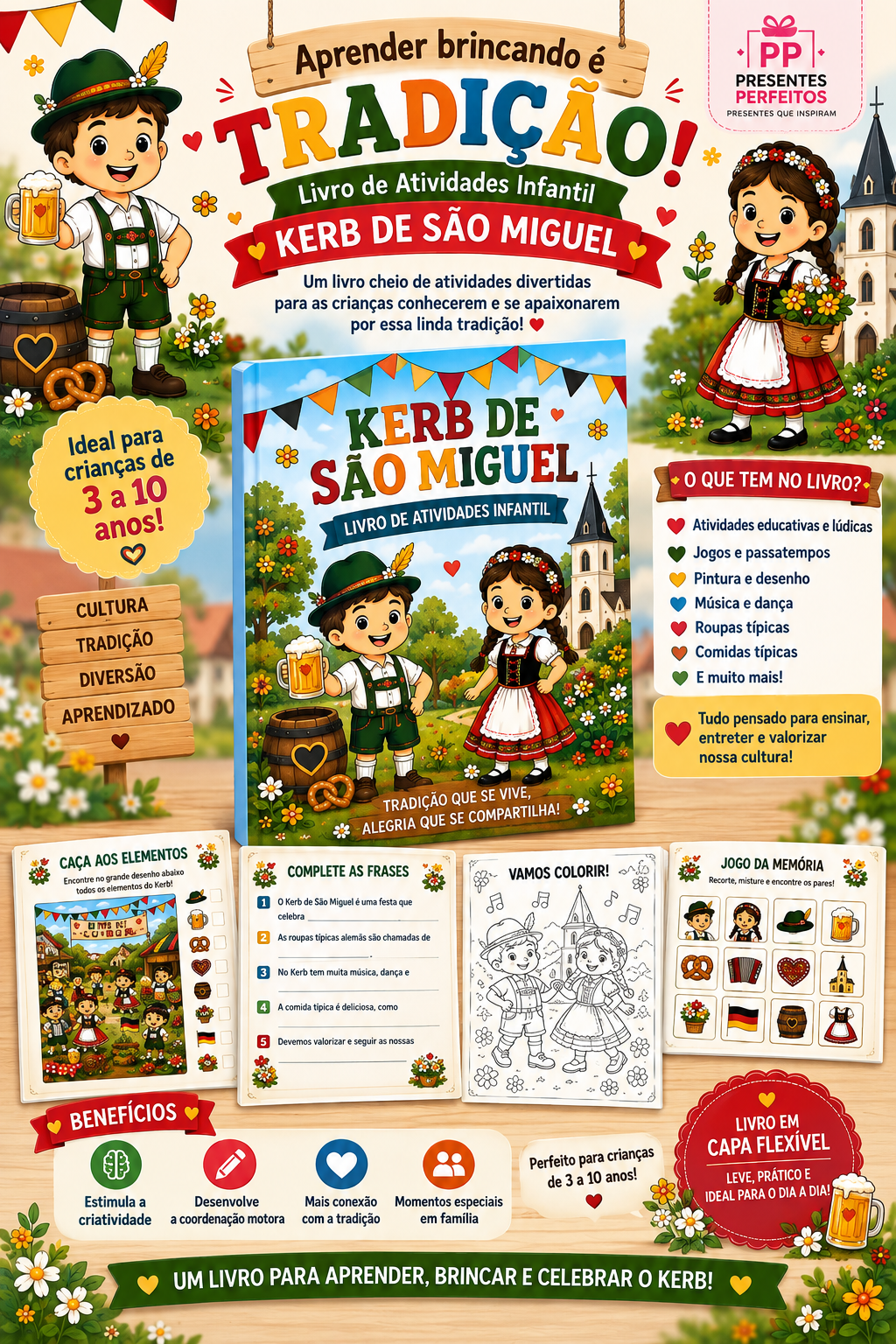 Livro de Atividades Infantil 📚Kerb de São Miguel