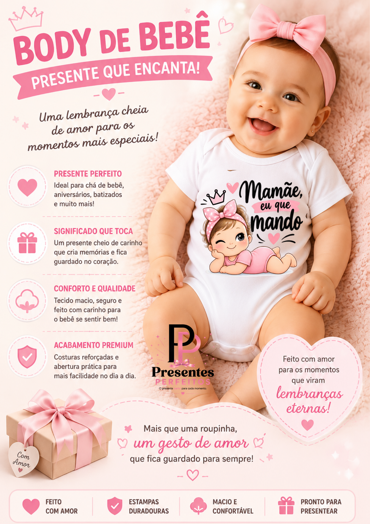 Body de Bebê Estampado MENINA