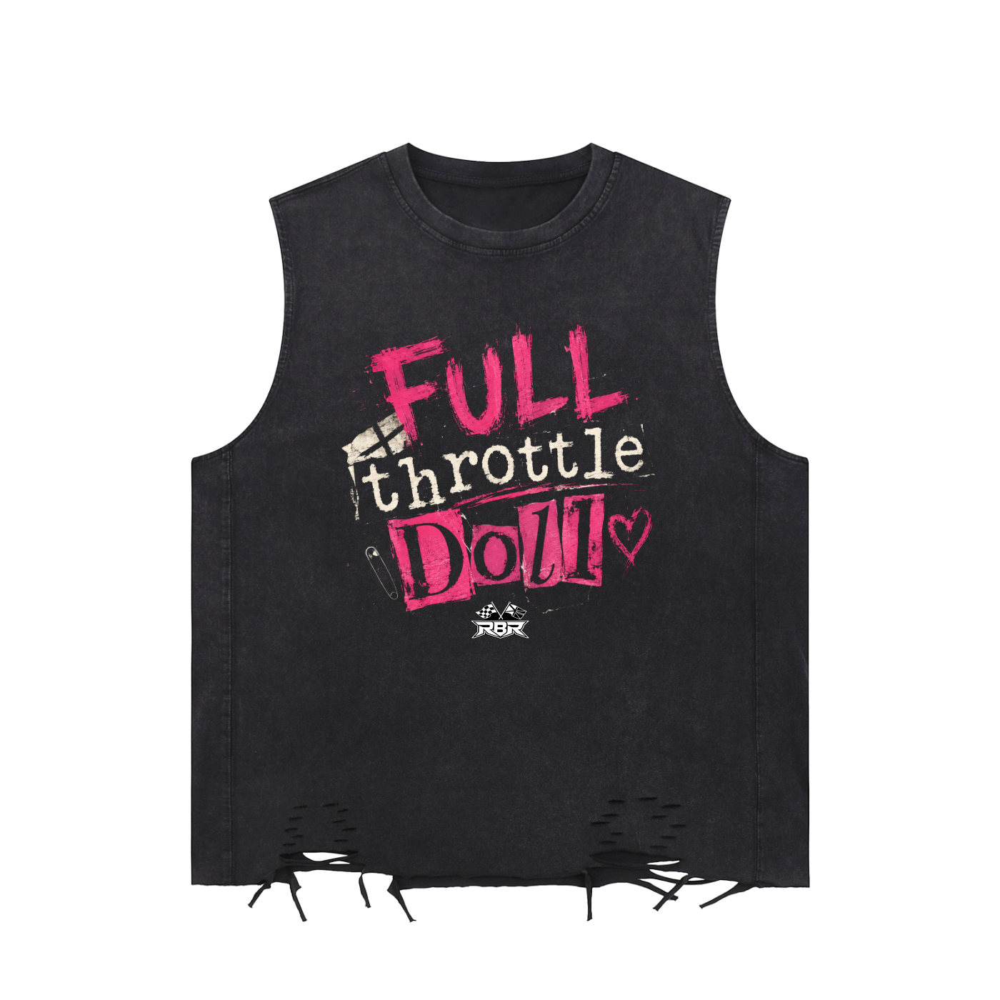 Full Throttle Doll Snow Washed Raw-Hem Tank Top
