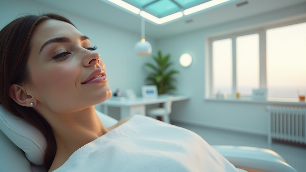 Eye-level view of a modern esthetic clinic treatment room