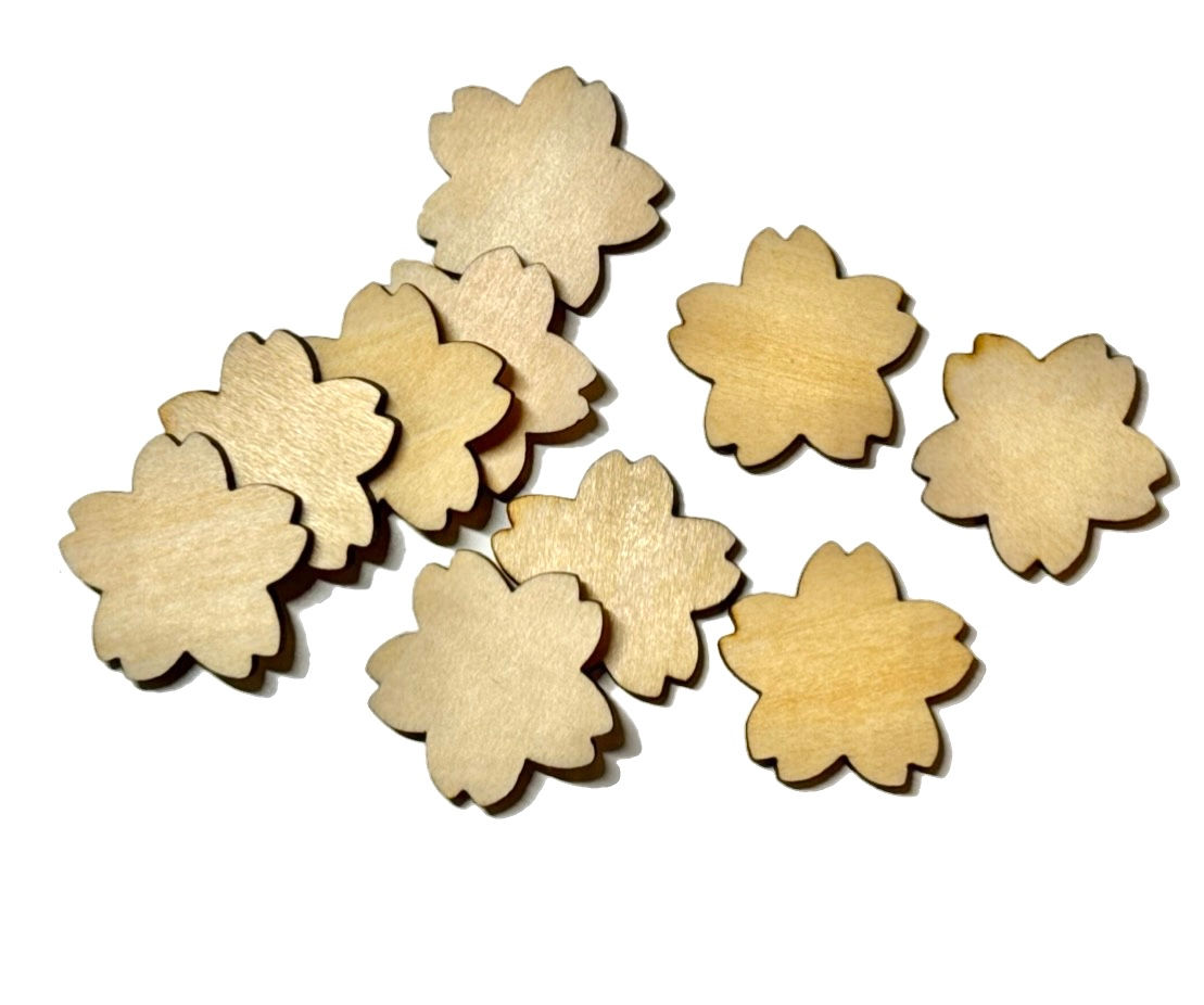 20pcs Wooden Cherry blossoms