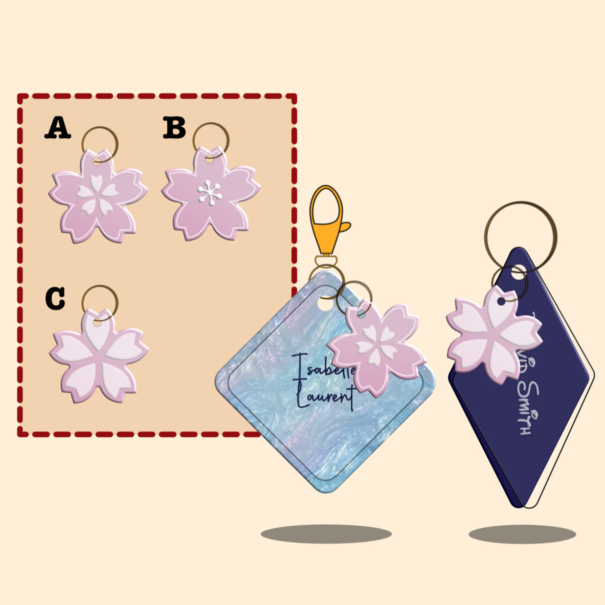 Sakura mini charm [Rose gold]