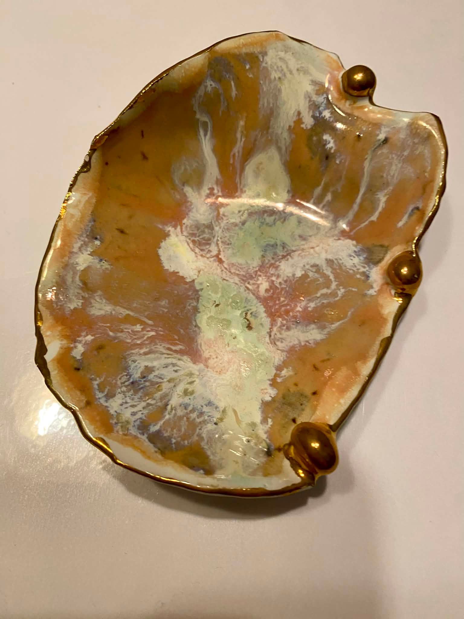 Orange oval smykkeskål