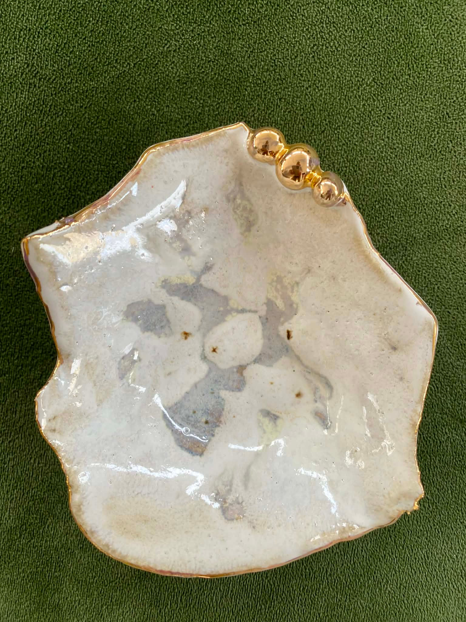 hvid med nister smykkeskål- rund