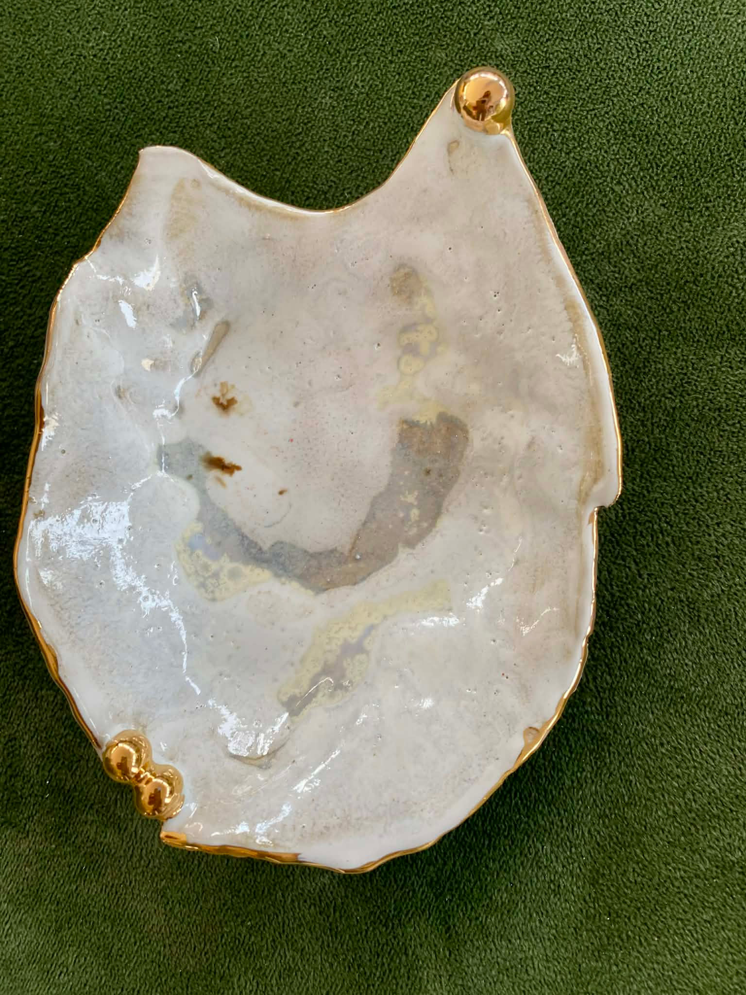 hvid med nister smykkeskål - oval