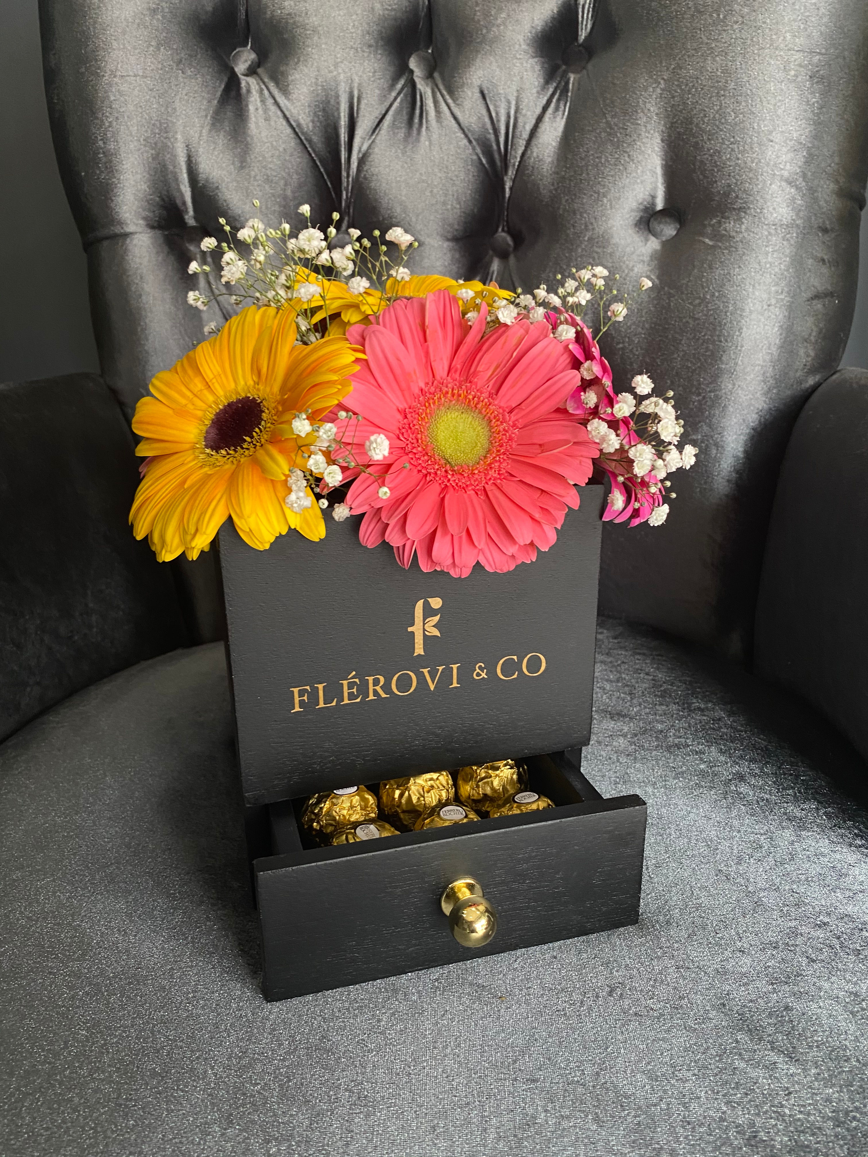 Caja cajón gerberas