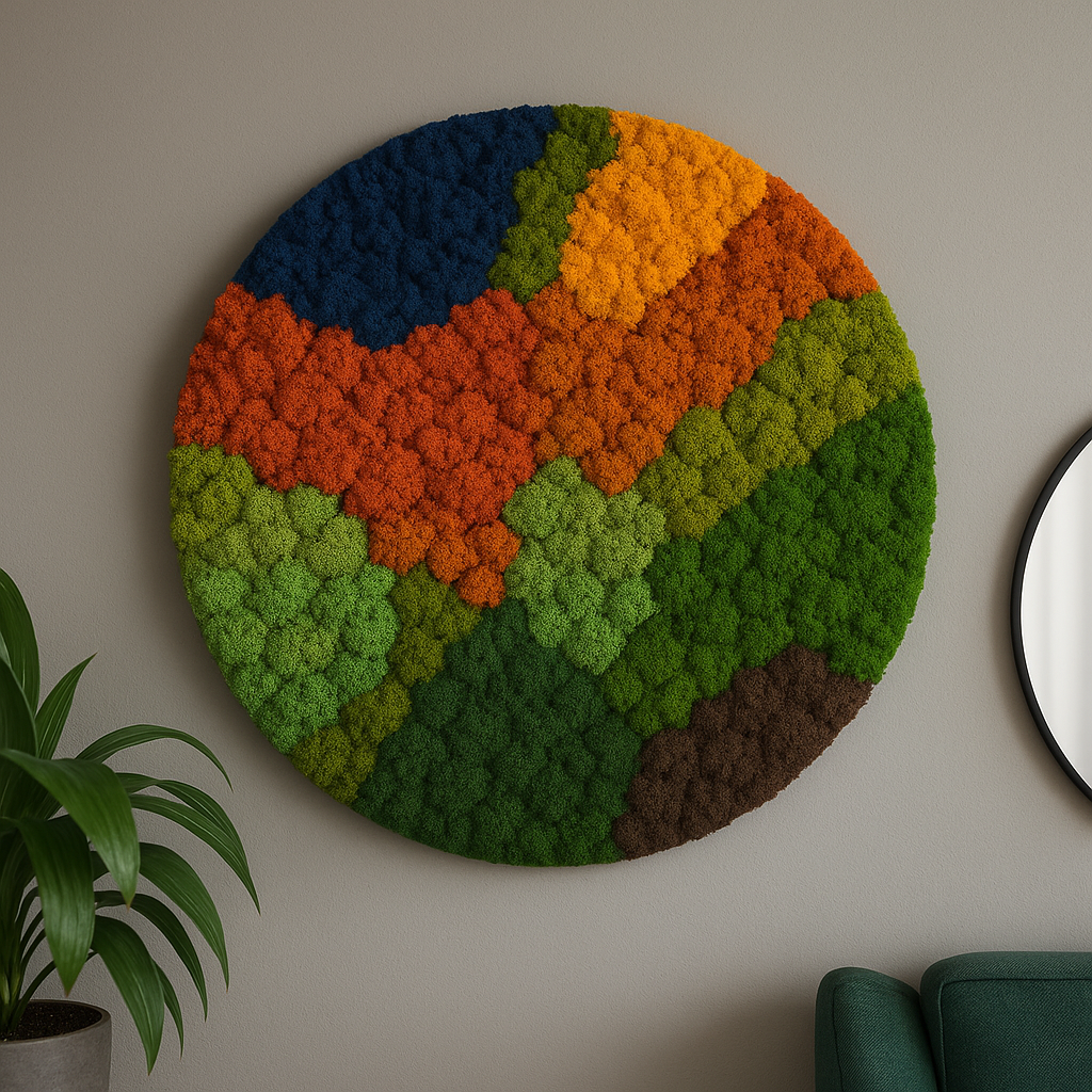 Панно зі стабілізованим мохом “Autumn Geometry 2”