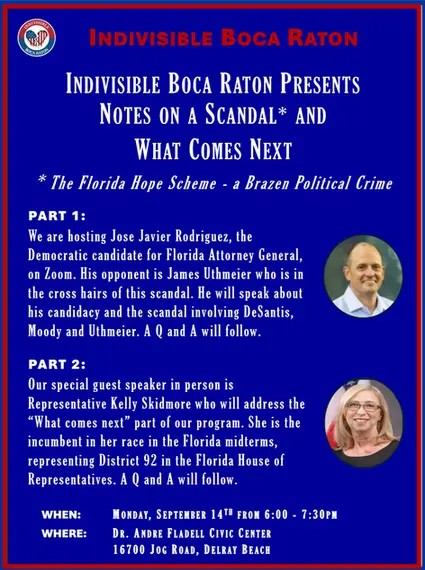 Jose Javier Rodriguez and Kelly Skidmore comment on the Florida Hope Scheme