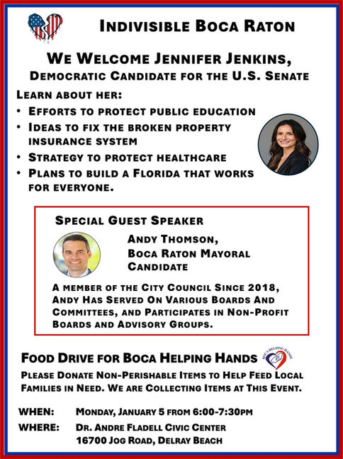 1/5/25 - Meet Jennifer Jenkins, Democratic candidate for United States Senate (FL)
