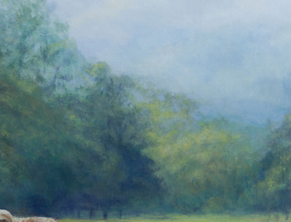 Thumbnail: English Longhorn Cattle, Summer   55x37cm