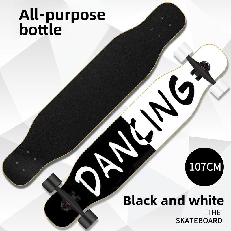 Thumbnail: Four Wheel Double Warped Longboard Skateboard