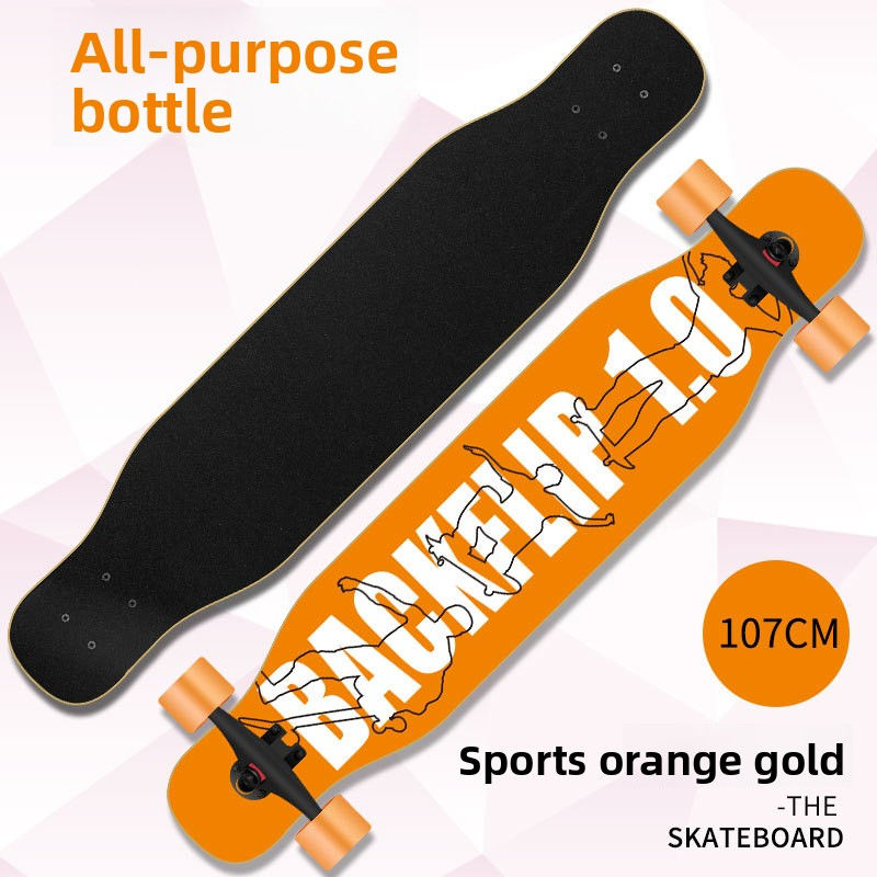 Thumbnail: Four Wheel Double Warped Longboard Skateboard