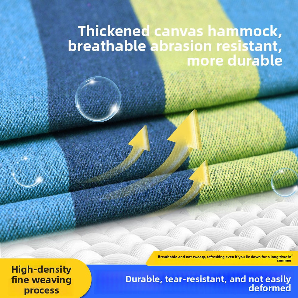 Thumbnail: Thickened Nylon Outdoor Hammock Anti-Rollover Striped Swing Bed