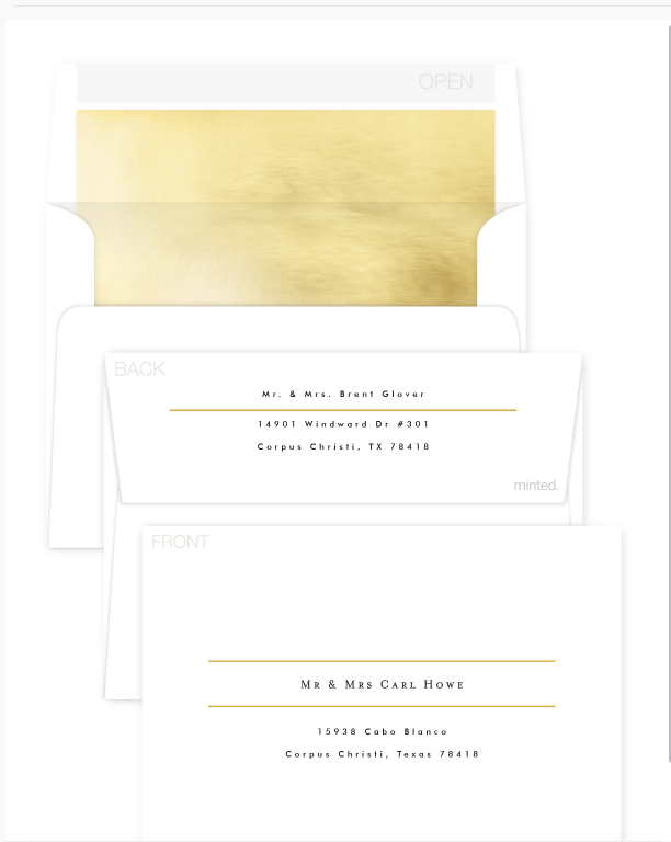 Envelope Design black,white and gold