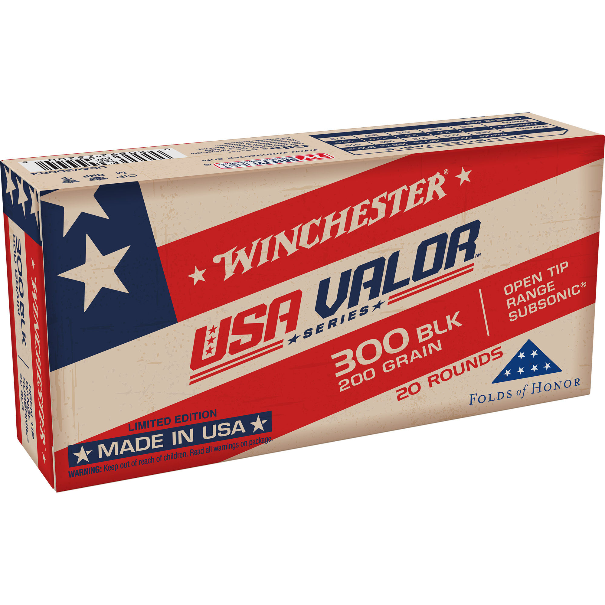 Winchester | 4000 rds.  | USA VALOR 300 BLK 200GR 20/200