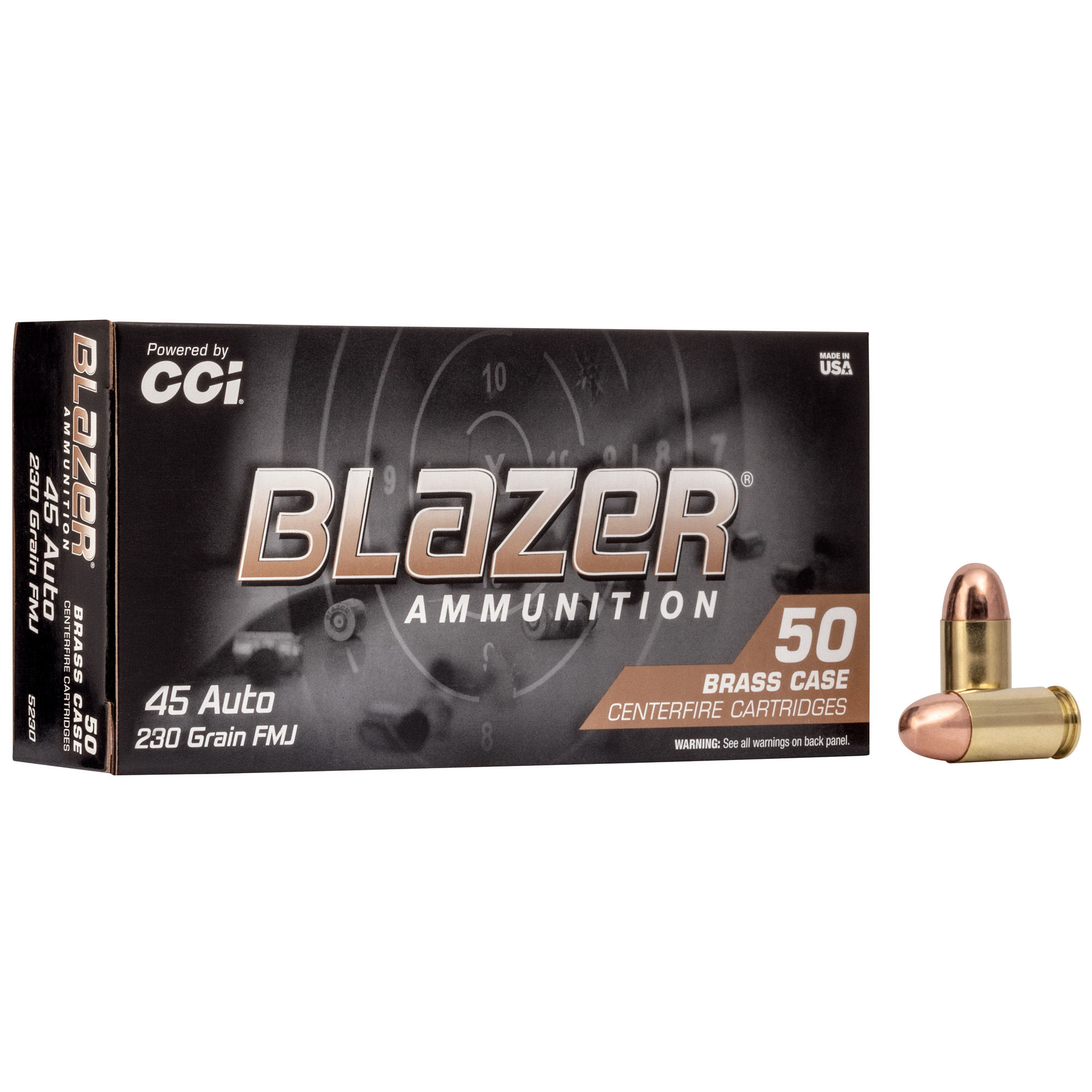 CCI | 1000 rds. | BLAZER BRASS PROMO AMO 45 AUTO 230GR FMJ 50RD (20 BOX CASE)