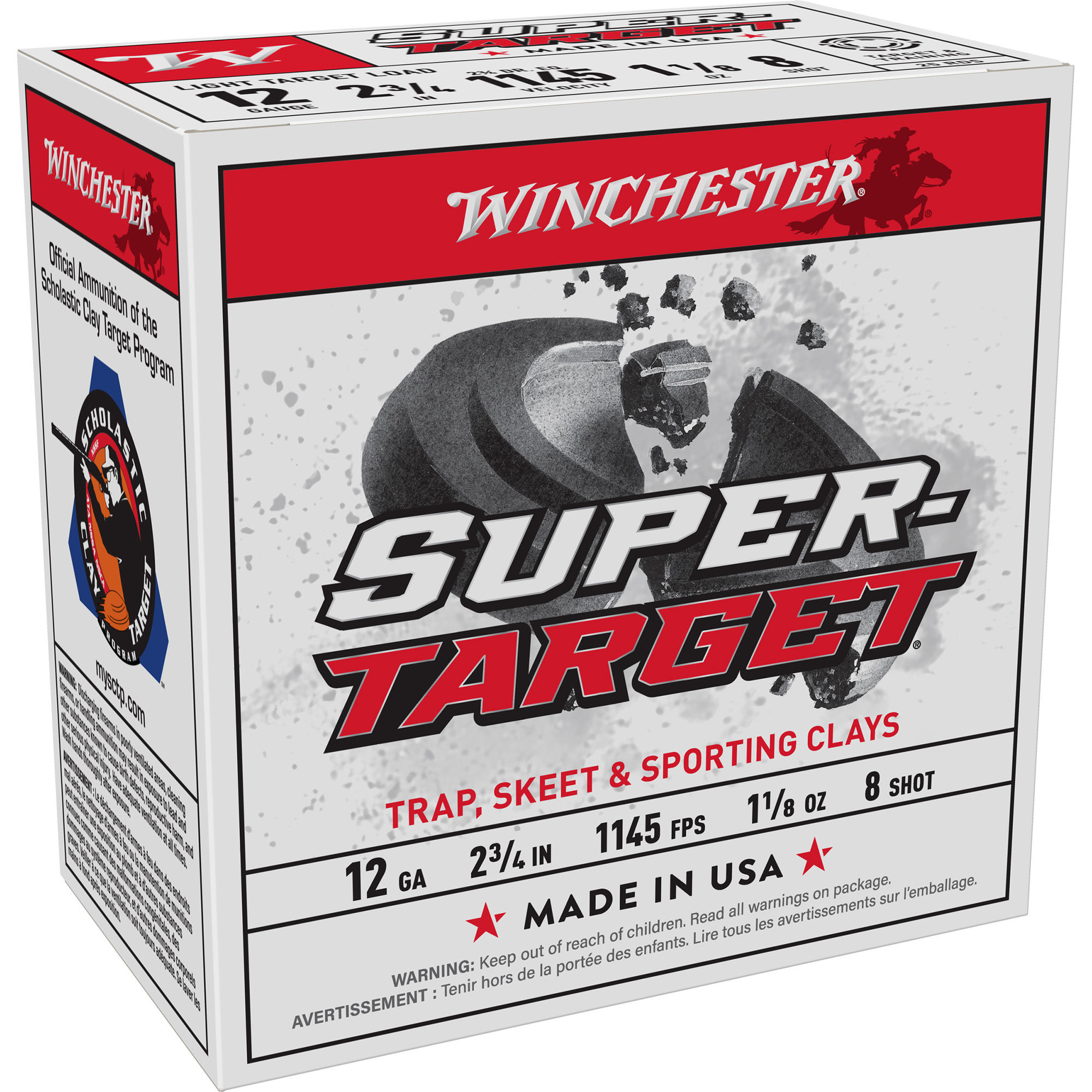 Winchester | 250 rds.  | Super Target | 12 GA 2.75" | #8 | 1 1/8 oz | 10x25/ct