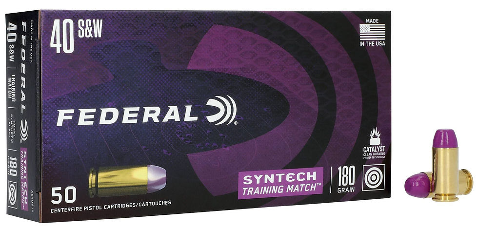 Thumbnail: Federal | 500 rds.  | 40 S&W 180GR SYNTECH TRAINING MATCH TSJ  |  50RD