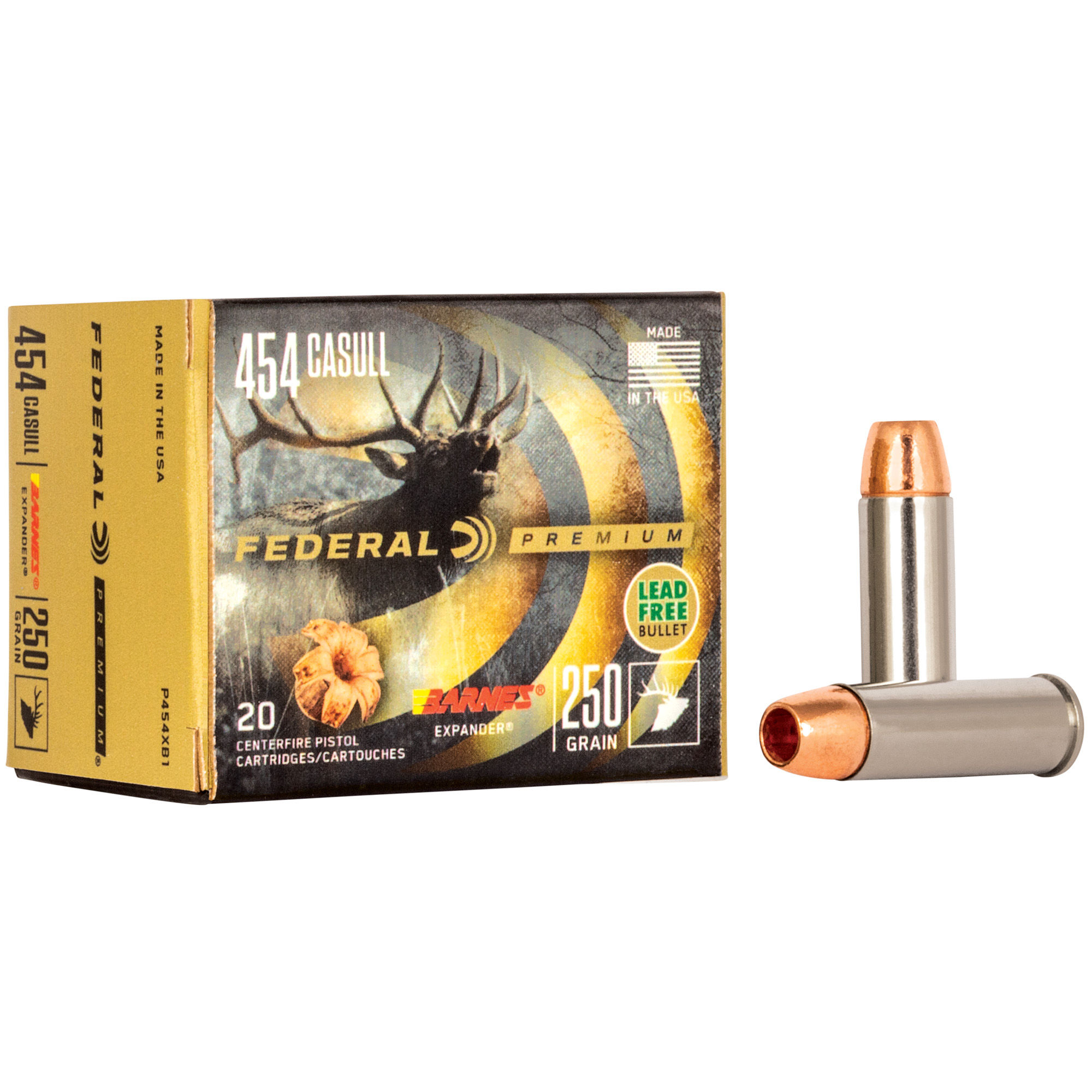 Federal | 200 rds.  | 454 CASULL 250GR BARNES EXPANDER VITAL-SHOK  |  20RD