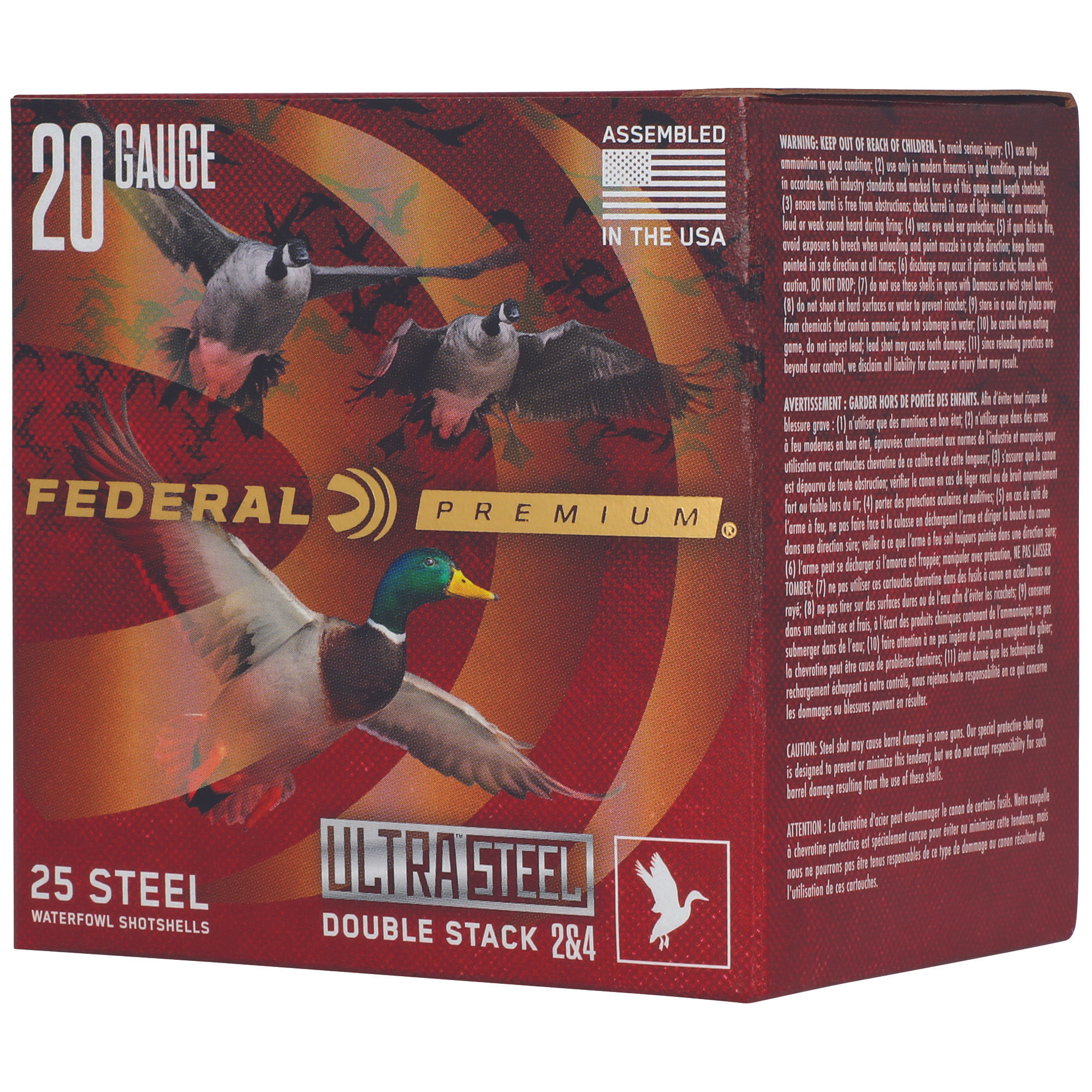 Federal | 100 rds. | 20 GA 3 1OZ 1400FPS 2 ULTRA STEEL | 10RD