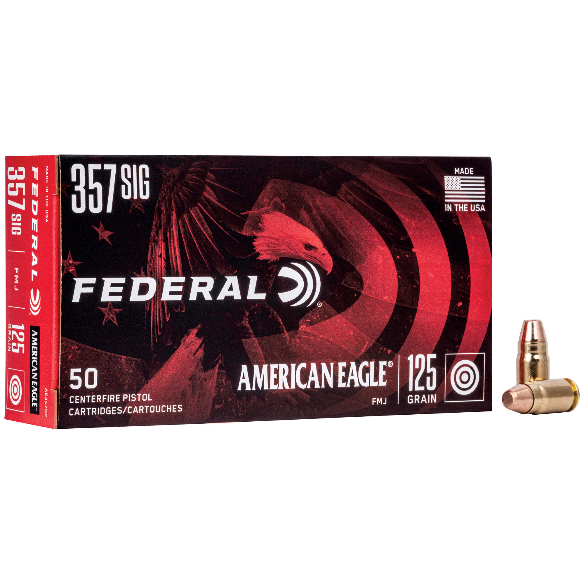 Federal | 500 rds.  | 357 SIG 125GR FULL METAL JACKET  |  50RD