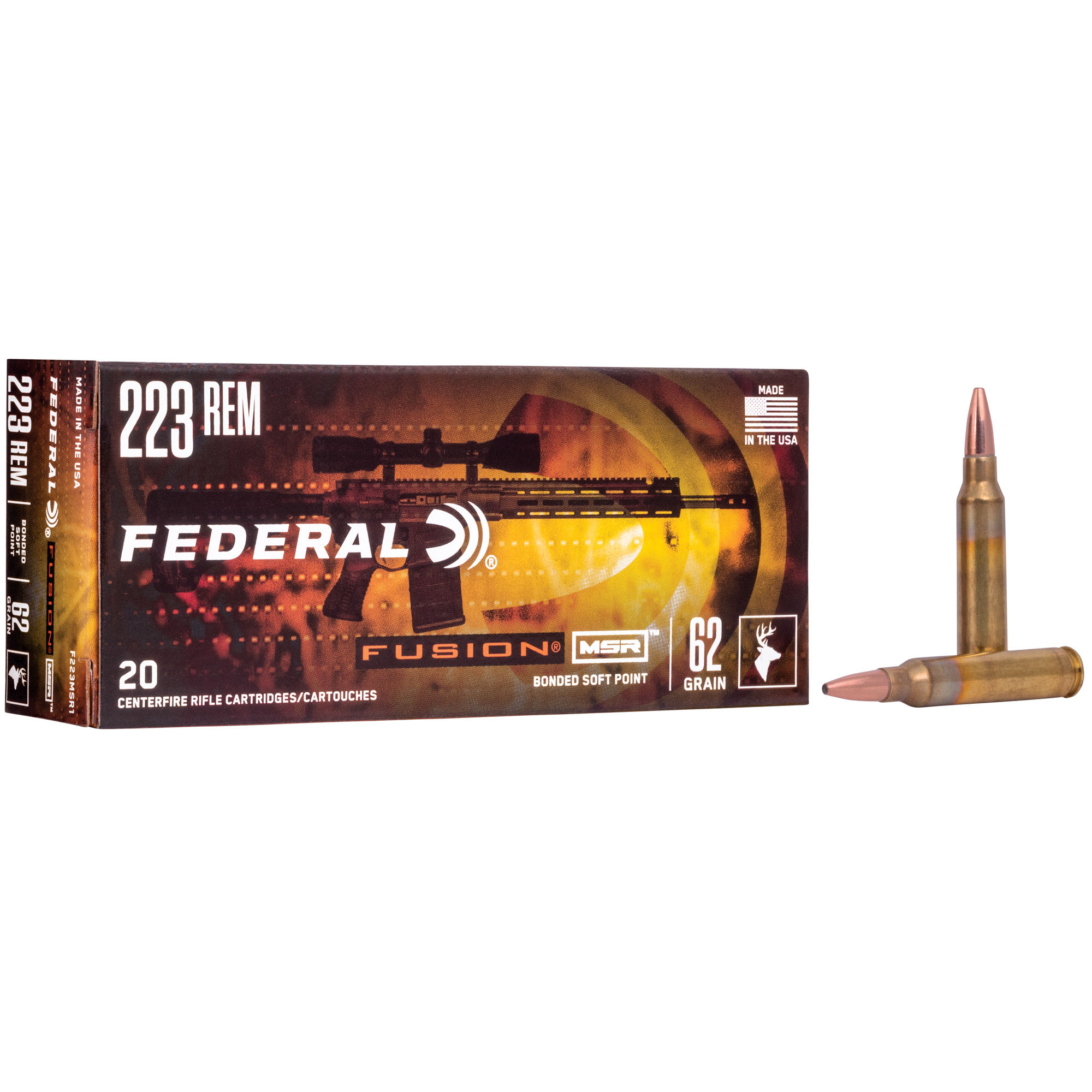 Federal | 200 rds. | FUSION 223 REM 62GR MSR | 20RD
