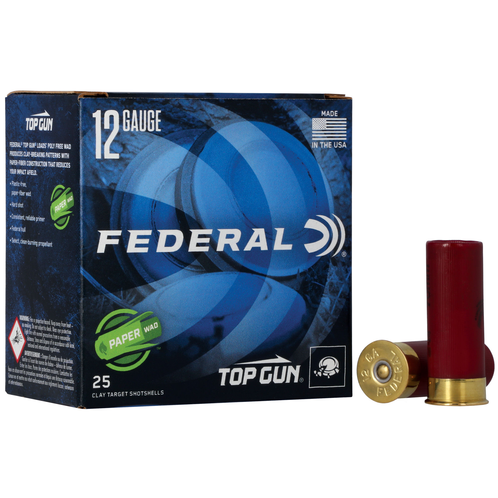 Federal | 250 rds.  | TOP GUN 12 GA 2 3/4 IN  1 1/8OZ 1200 FPS 8 PAPER WAD SS  |