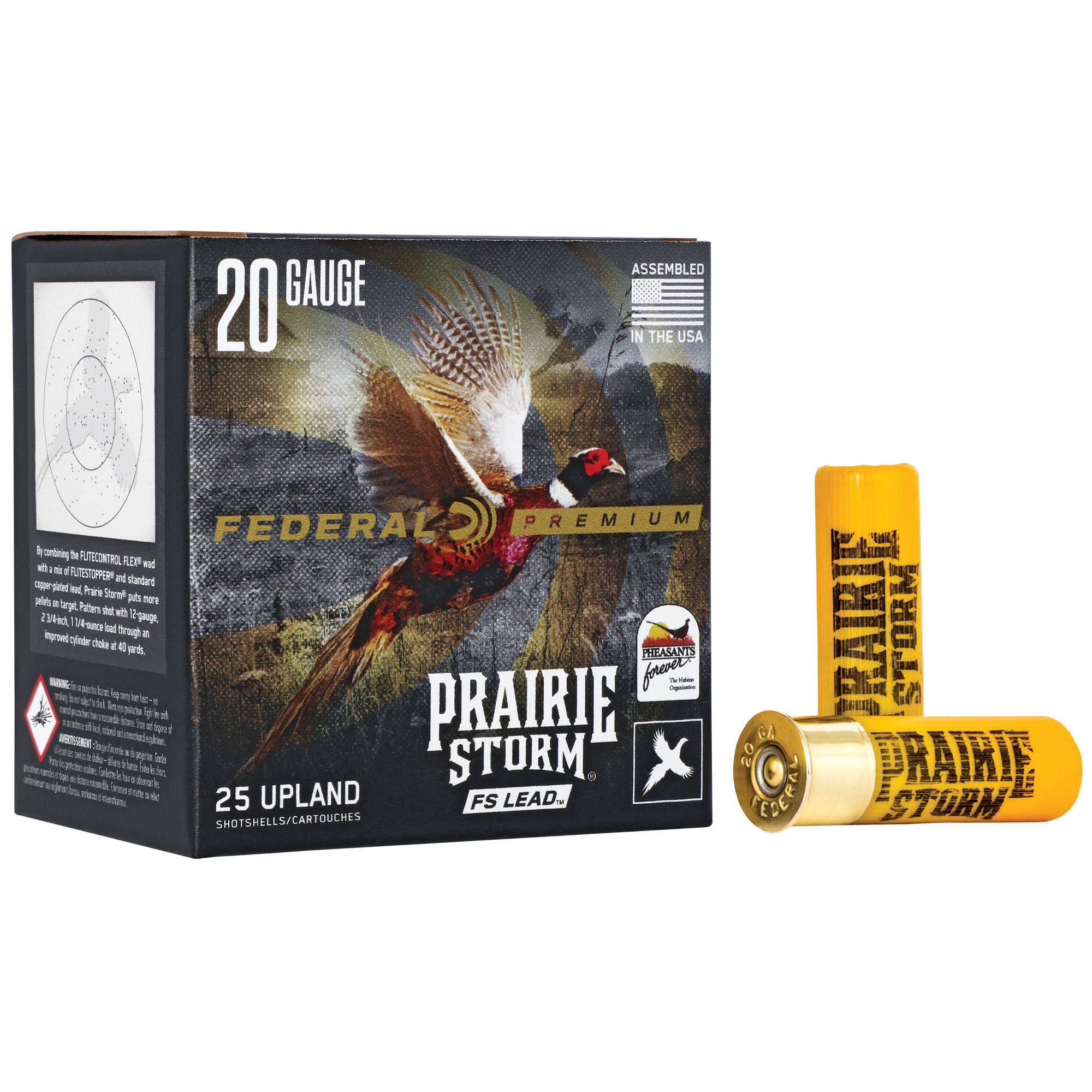 Federal | 250 rds. | PREMIUM PRAIRIE STORM 20 GA 2-3/4" MAX 1OZ 5 SHOT FS LEAD