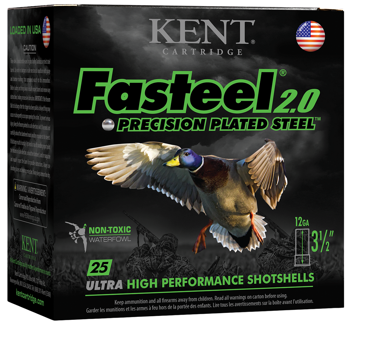 Kent Cartridge | 20 rds.  | Fasteel 2.0 Precision Plated Steel 12 GA 3 1/2" 1 3/
