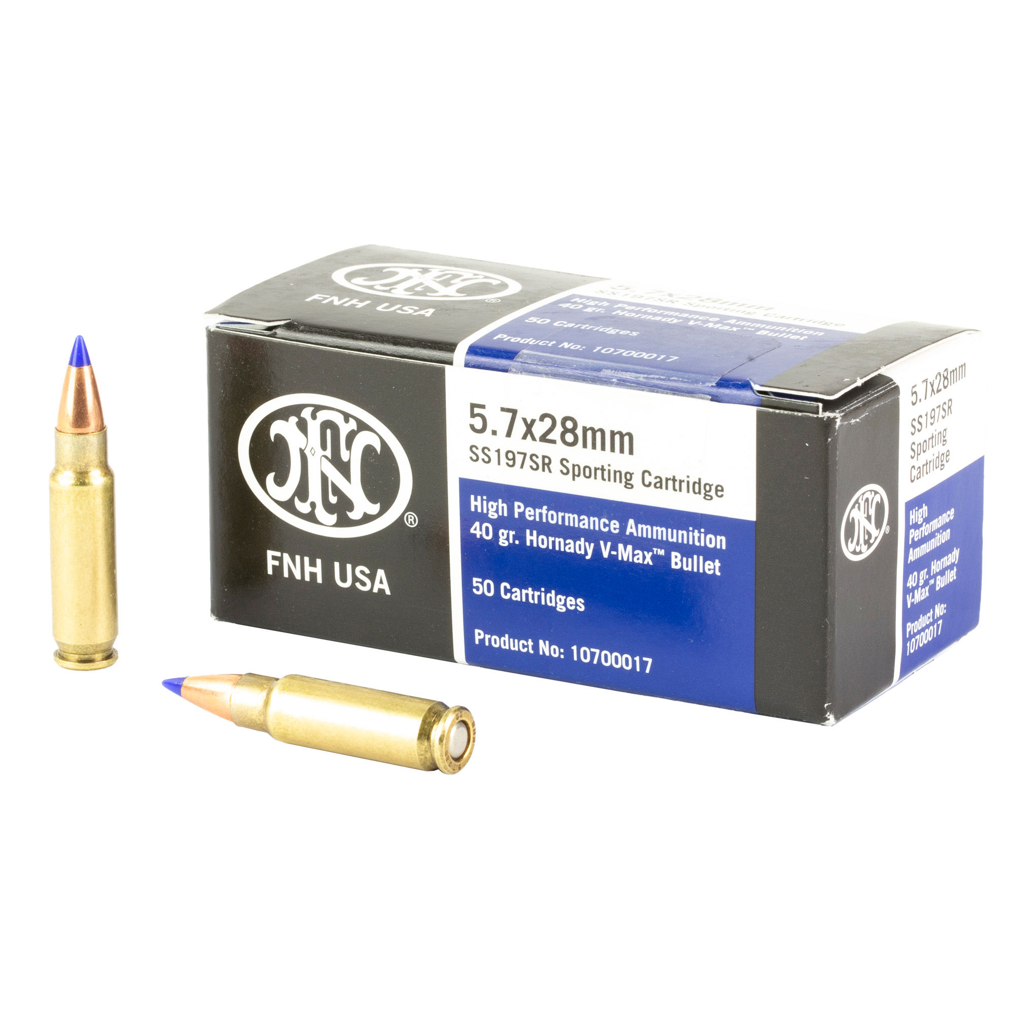 FN USA | 500 rds. | SS197SR | 5.7X28 MM | 40 grains | V-Max | 10x50/ct