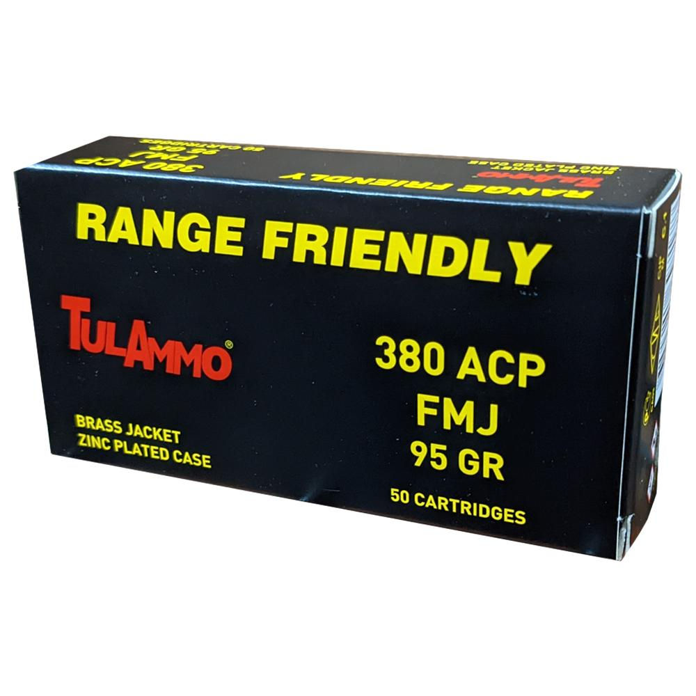 TulAmmo | 500 rds. | Zinc Coated Steel Case | .380 ACP | 95 gr | Brass Jacketed