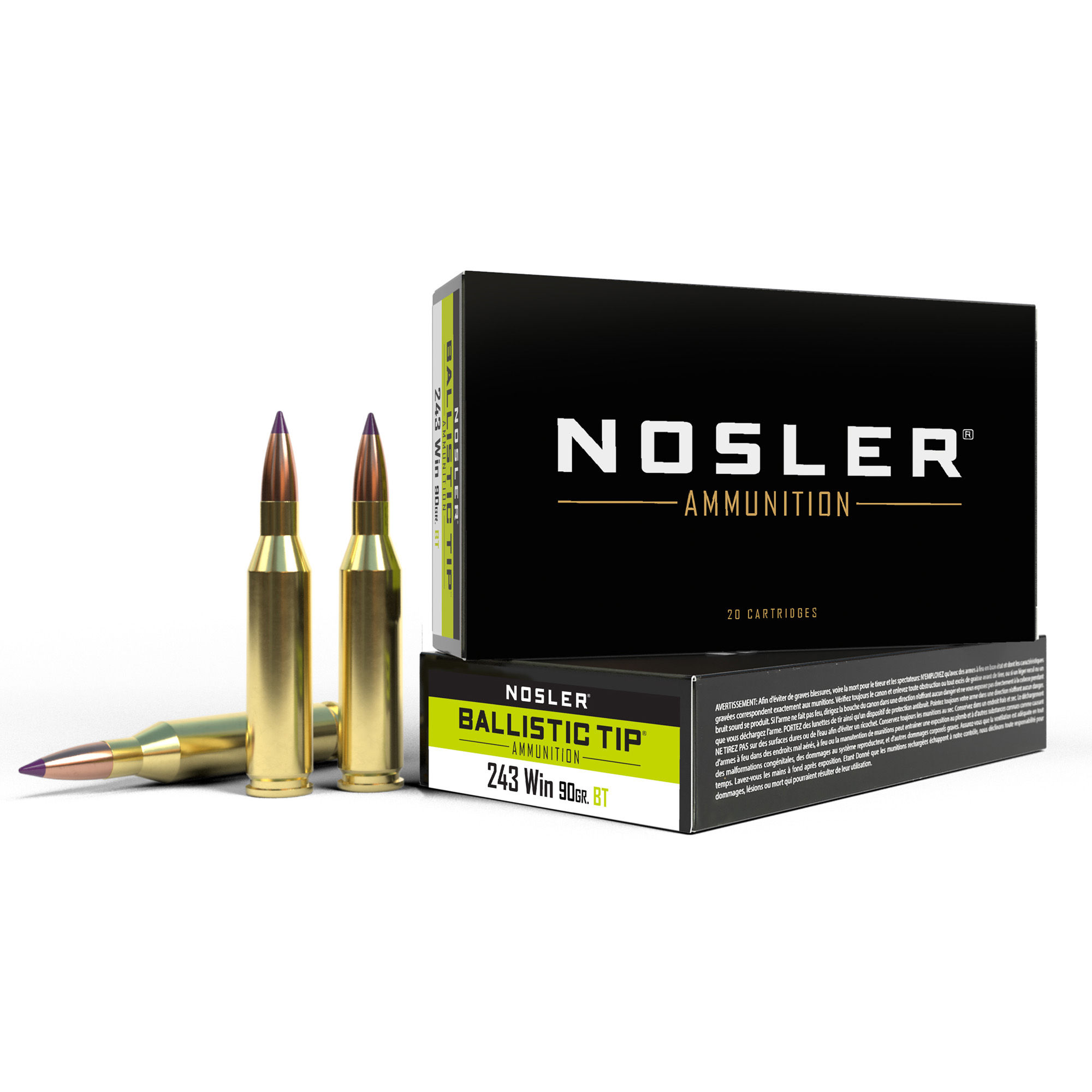 Nosler | 200 rds. | 243 Win 90gr Ballistic Tip Hunting | (20 ct.)